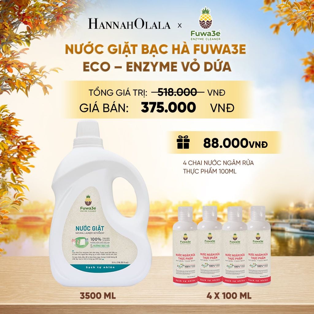  NƯỚC GIẶT BẠC HÀ FUWA3E PHÙ HỢP CHO ĐỒ LÓT ĐỒ LỤA VÀ AN TOÀN CHO EM BÉ 3.5L - DEAL 3 - E657 