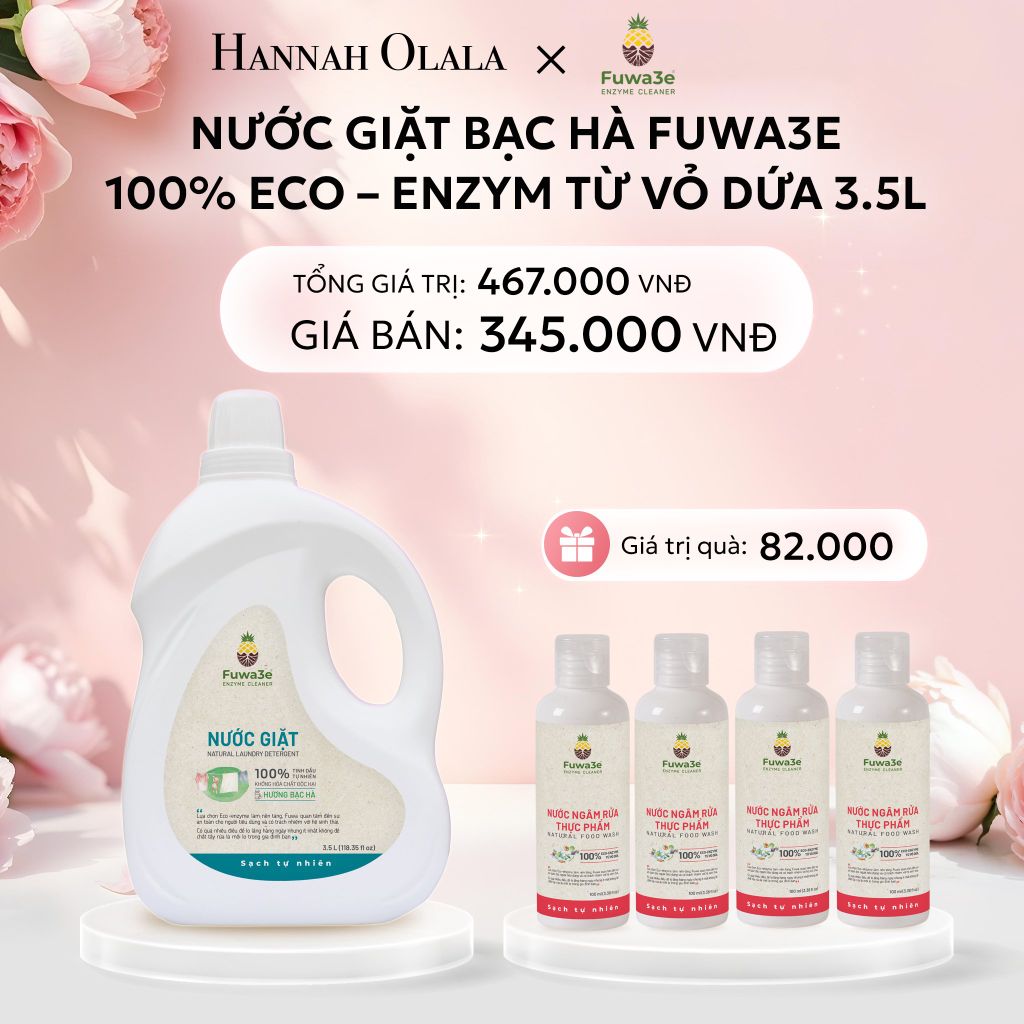  E445: DEAL 3: NƯỚC GIẶT BẠC HÀ  FUWA3E PHÙ HỢP CHO ĐỒ LÓT ĐỒ LỤA VÀ AN TOÀN CHO  EM BÉ 3.5L 