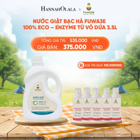 DEAL 3: NƯỚC GIẶT BẠC HÀ FUWA3E PHÙ HỢP CHO ĐỒ LÓT ĐỒ LỤA VÀ AN TOÀN CHO EM BÉ 3.5L 
