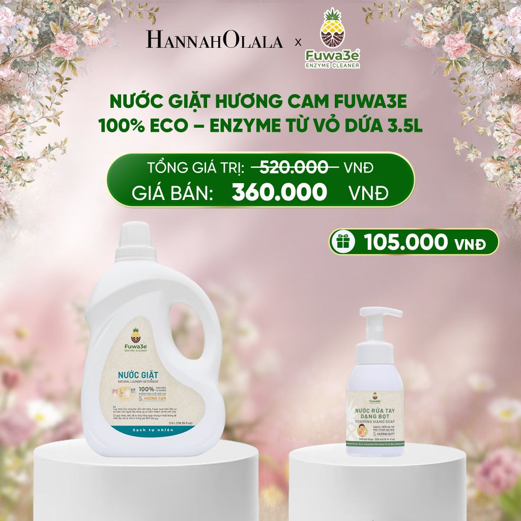  E1126_DEAL 4: NƯỚC GIẶT FUWA3E CAM PHÙ HỢP CHO ĐỒ LÓT ĐỒ LỤA VÀ AN TOÀN CHO ĐỒ EM BÉ 3.5L 