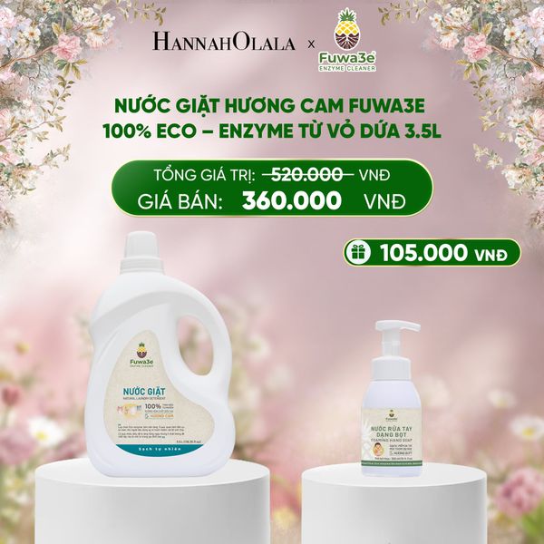  E1126_DEAL 4: NƯỚC GIẶT FUWA3E CAM PHÙ HỢP CHO ĐỒ LÓT ĐỒ LỤA VÀ AN TOÀN CHO ĐỒ EM BÉ 3.5L 