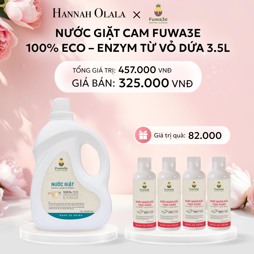  E446: DEAL 4: NƯỚC GIẶT FUWA3E CAM PHÙ HỢP CHO ĐỒ LÓT ĐỒ LỤA VÀ AN TOÀN CHO ĐỒ EM BÉ 3.5L 