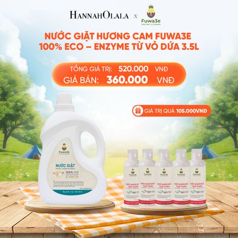  DEAL 4: NƯỚC GIẶT FUWA3E CAM PHÙ HỢP CHO ĐỒ LÓT ĐỒ LỤA VÀ AN TOÀN CHO ĐỒ EM BÉ 3.5L 