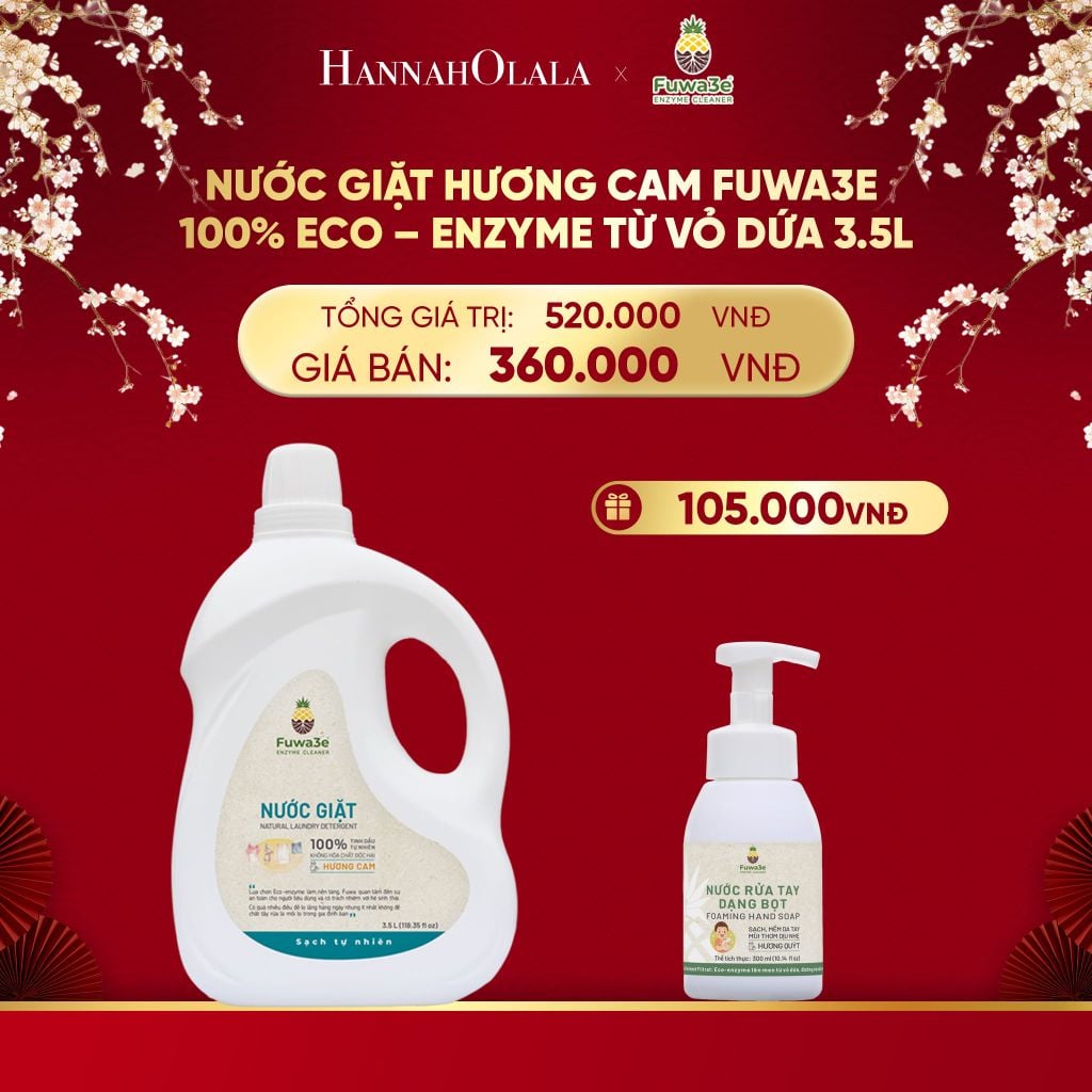  DEAL 4: NƯỚC GIẶT FUWA3E CAM PHÙ HỢP CHO ĐỒ LÓT ĐỒ LỤA VÀ AN TOÀN CHO ĐỒ EM BÉ 3.5L 