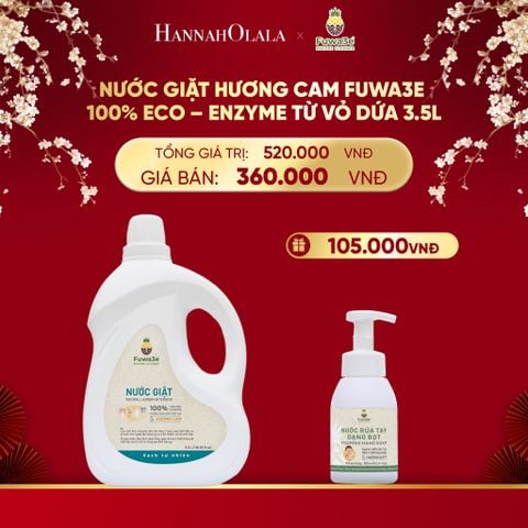  DEAL 4: NƯỚC GIẶT FUWA3E CAM PHÙ HỢP CHO ĐỒ LÓT ĐỒ LỤA VÀ AN TOÀN CHO ĐỒ EM BÉ 3.5L 