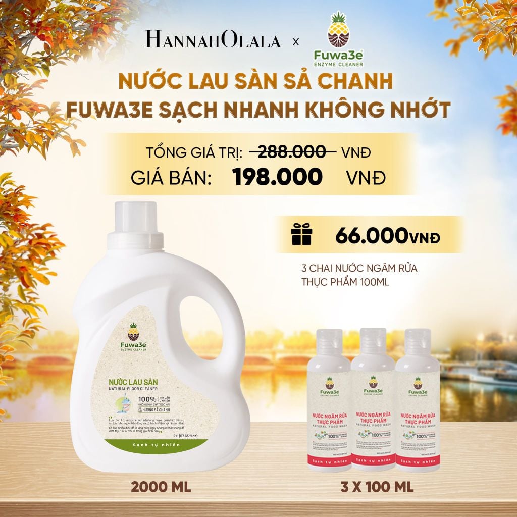  NƯỚC LAU SÀN SẢ CHANH FUWA3E SẠCH NHANH KHÔNG NHỚT, KHỬ MÙI HIỆU QUẢ 2L - DEAL 5 - E659 