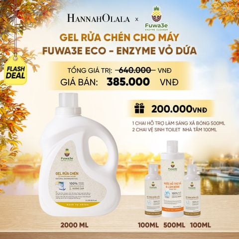  GEL RỬA CHÉN CHO MÁY FUWA3E 100% ECO- ENZYME VỎ DỨA AN TOÀN 2 LIT - DEAL 6 - E660 