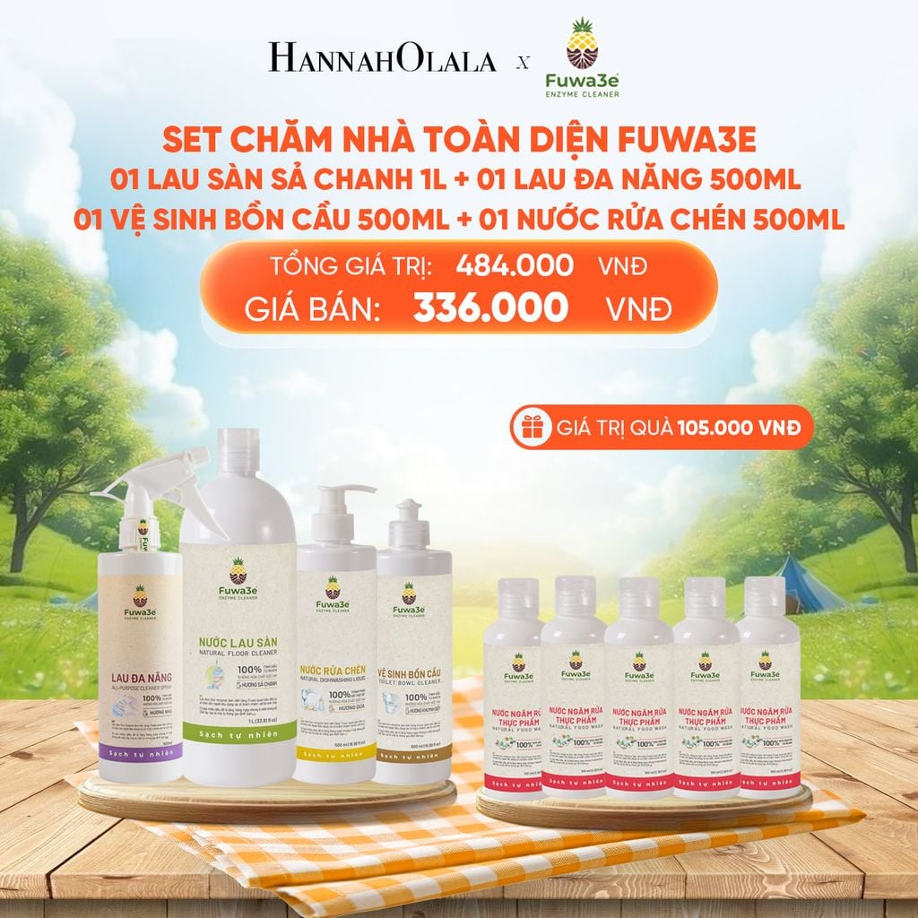  DEAL 7: SET CHĂM NHÀ TOÀN DIỆN: 01 LAU SÀN SẢ CHANH 1L 01 LAU ĐA NĂNG 500ML 01 VỆ SINH BỒN CẦU 500ML 01 RỬA CHÉN 500ML 