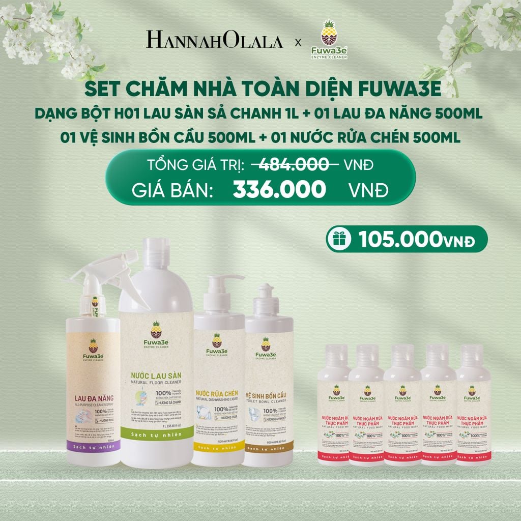  DEAL 7: SET CHĂM NHÀ TOÀN DIỆN: 01 LAU SÀN SẢ CHANH 1L 01 LAU ĐA NĂNG 500ML 01 VỆ SINH BỒN CẦU 500ML 01 RỬA CHÉN 500ML 