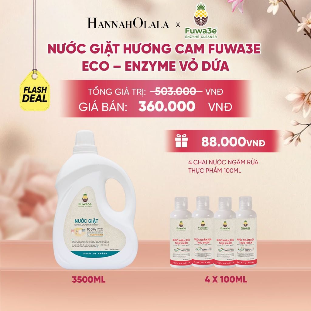  NƯỚC GIẶT CAM FUWA3E PHÙ HỢP CHO ĐỒ LÓT, ĐỒ LỤA VÀ AN TOÀN CHO EM BÉ 3.5L - DEAL 8 - A142 