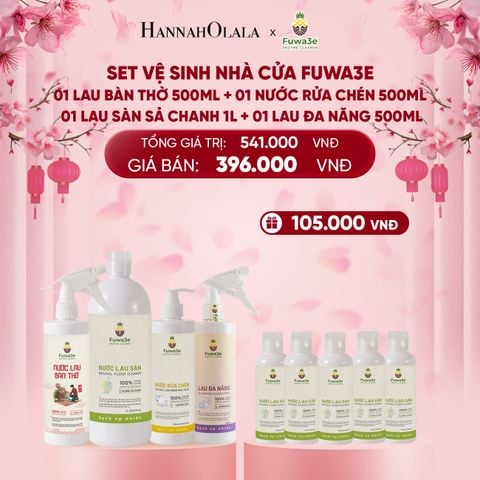  DEAL 9: SET VỆ SINH NHÀ CỬA: 01 LAU BÀN THỜ 500ML 01 RỬA CHÉN 500ML 01 LAU SÀN 1L 01 LAU ĐA NĂNG 500ML 