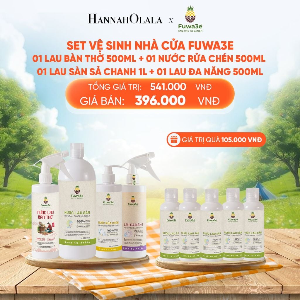  DEAL 9: SET VỆ SINH NHÀ CỬA: 01 LAU BÀN THỜ 500ML 01 RỬA CHÉN 500ML 01 LAU SÀN 1L 01 LAU ĐA NĂNG 500ML 