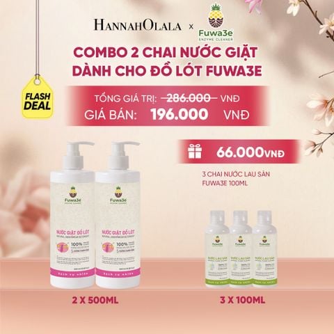  COMBO 2 NƯỚC GIẶT ĐỒ LÓT FUWA3E ECO-ENZYME TỪ VỎ DỨA - DEAL 9 - A143 