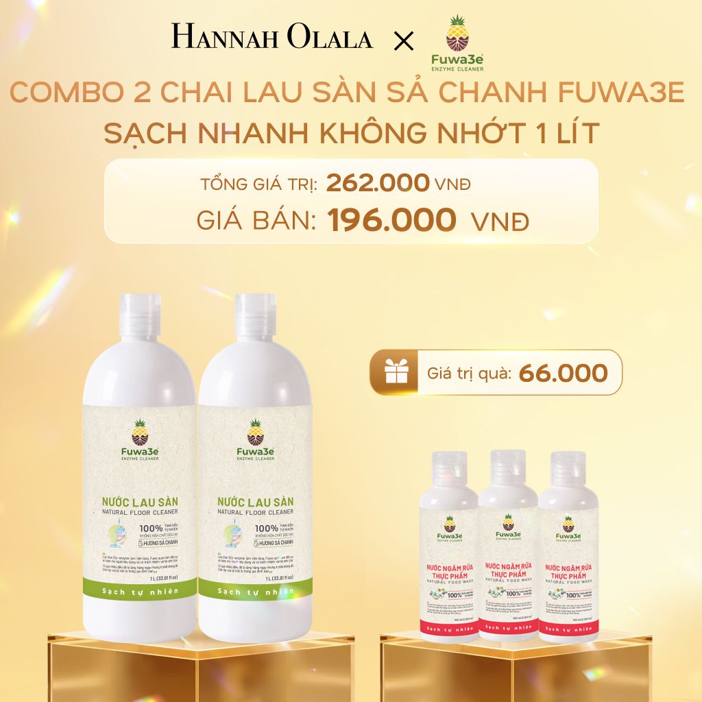  C1445_DEAL 10: COMBO 2 NƯỚC LAU SÀN SẢ CHANH FUWA3E  SẠCH NHANH KHÔNG NHỚT, KHỬ MÙI HIỆU QUẢ 1L 