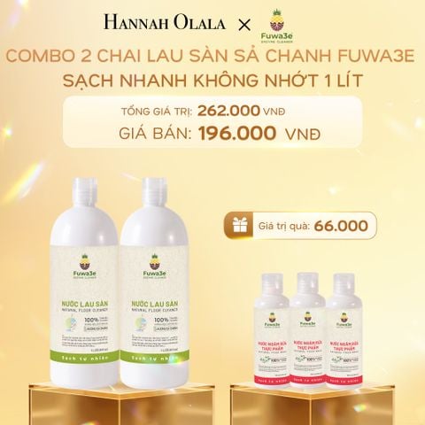  C1445_DEAL 10: COMBO 2 NƯỚC LAU SÀN SẢ CHANH FUWA3E  SẠCH NHANH KHÔNG NHỚT, KHỬ MÙI HIỆU QUẢ 1L 