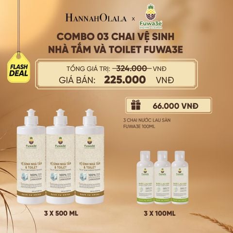  SET VỆ SINH NHÀ TẮM: 03 VỆ SINH BỒN CẦU NHÀ TẮM VÀ TOILET 500ML - DEAL 10 - E31 