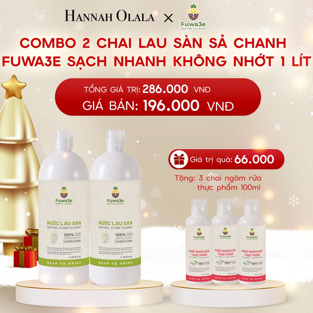  A51_DEAL 10: COMBO 2 NƯỚC LAU SÀN SẢ CHANH FUWA3E SẠCH NHANH KHÔNG NHỚT, KHỬ MÙI HIỆU QUẢ 1L 