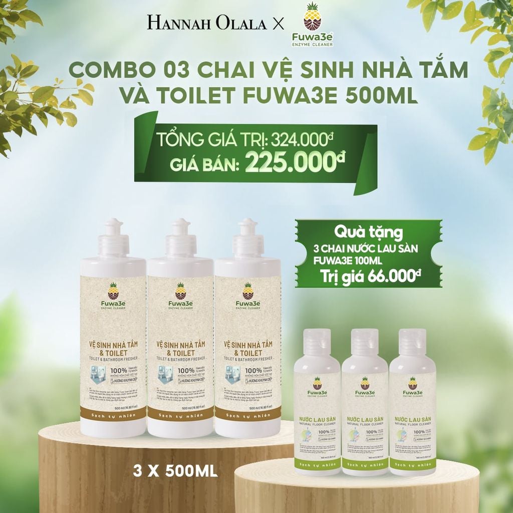  E7_DEAL 10: SET VỆ SINH NHÀ TẮM : 03 VỆ SINH BỒN CẦU NHÀ TẮM VÀ TOILET 500ML 