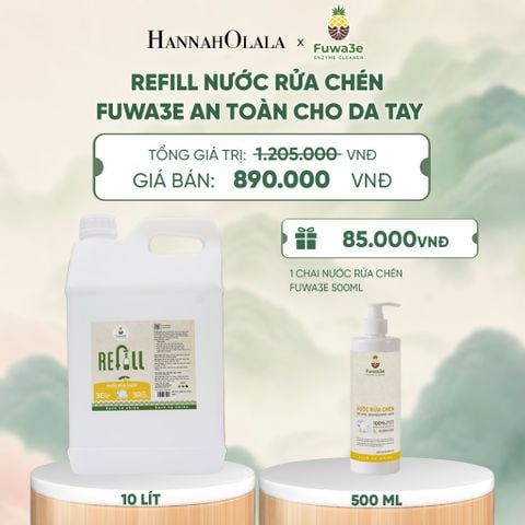  REFILL NƯỚC RỬA CHÉN FUWA3E ECO- ENZYME VỎ DỨA 10 LÍT - DEAL 11 - A1939 
