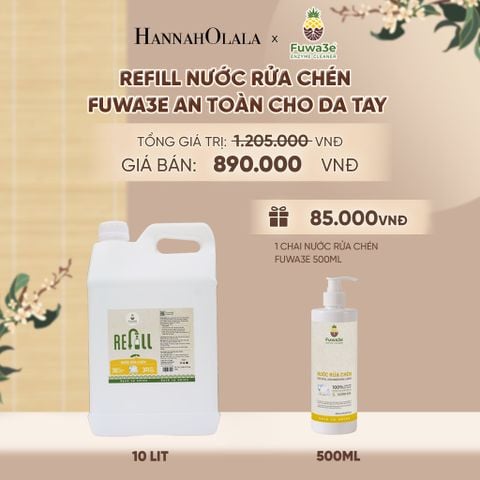  REFILL NƯỚC RỬA CHÉN FUWA3E ECO-ENZYME VỎ DỨA 10 LÍT - DEAL 11 - A2162 