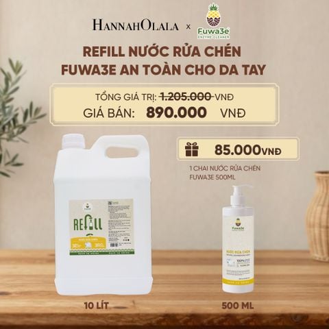  REFILL NƯỚC RỬA CHÉN FUWA3E ECO- ENZYME VỎ DỨA 10 LÍT - DEAL 11 - D184 