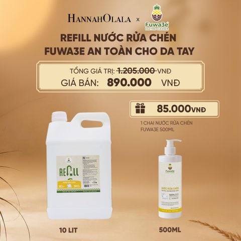  REFILL NƯỚC RỬA CHÉN FUWA3E ECO-ENZYME VỎ DỨA 10 LÍT - DEAL 11 - E21 