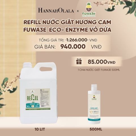  REFILL NƯỚC GIẶT CAM FUWA3E ECO-ENZYME VỎ DỨA 10 LÍT - DEAL 12 - A2163 