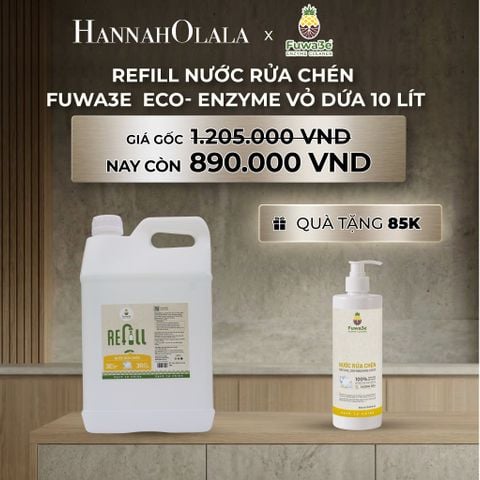  DEAL 12: REFILL NƯỚC RỬA CHÉN FUWA3E ECO- ENZYME VỎ DỨA 10 LÍT 