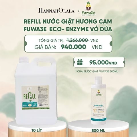  REFILL NƯỚC GIẶT CAM FUWA3E ECO- ENZYME VỎ DỨA 10 LÍT - DEAL 12 - A1940 