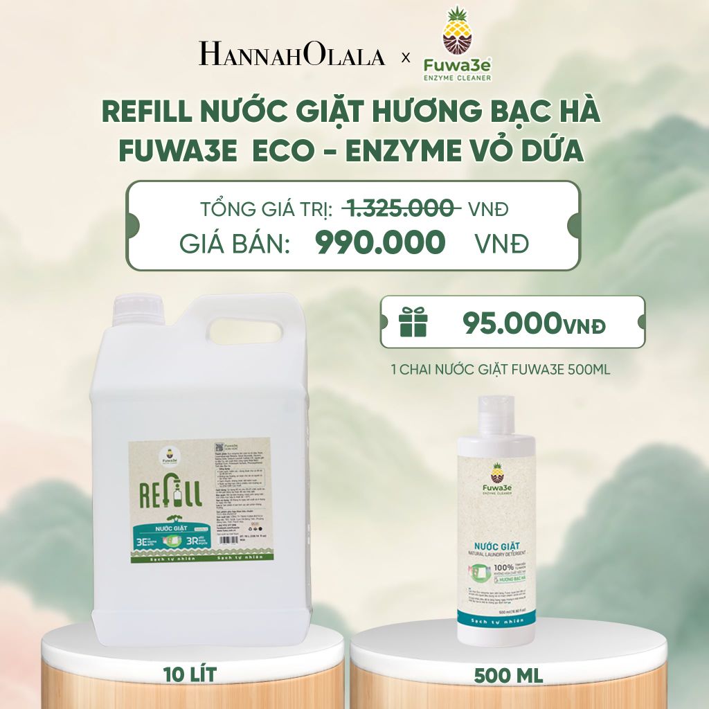  REFILL NƯỚC GIẶT BẠC HÀ FUWA3E ECO- ENZYME VỎ DỨA 10 LÍT - DEAL 13 - A1941 