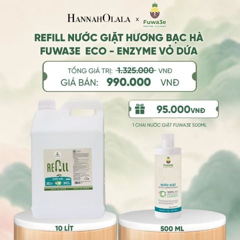  REFILL NƯỚC GIẶT BẠC HÀ FUWA3E ECO- ENZYME VỎ DỨA 10 LÍT - DEAL 13 - A1941 