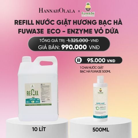  REFILL NƯỚC GIẶT BẠC HÀ FUWA3E ECO-ENZYME VỎ DỨA 10 LÍT - DEAL 13_A1521 