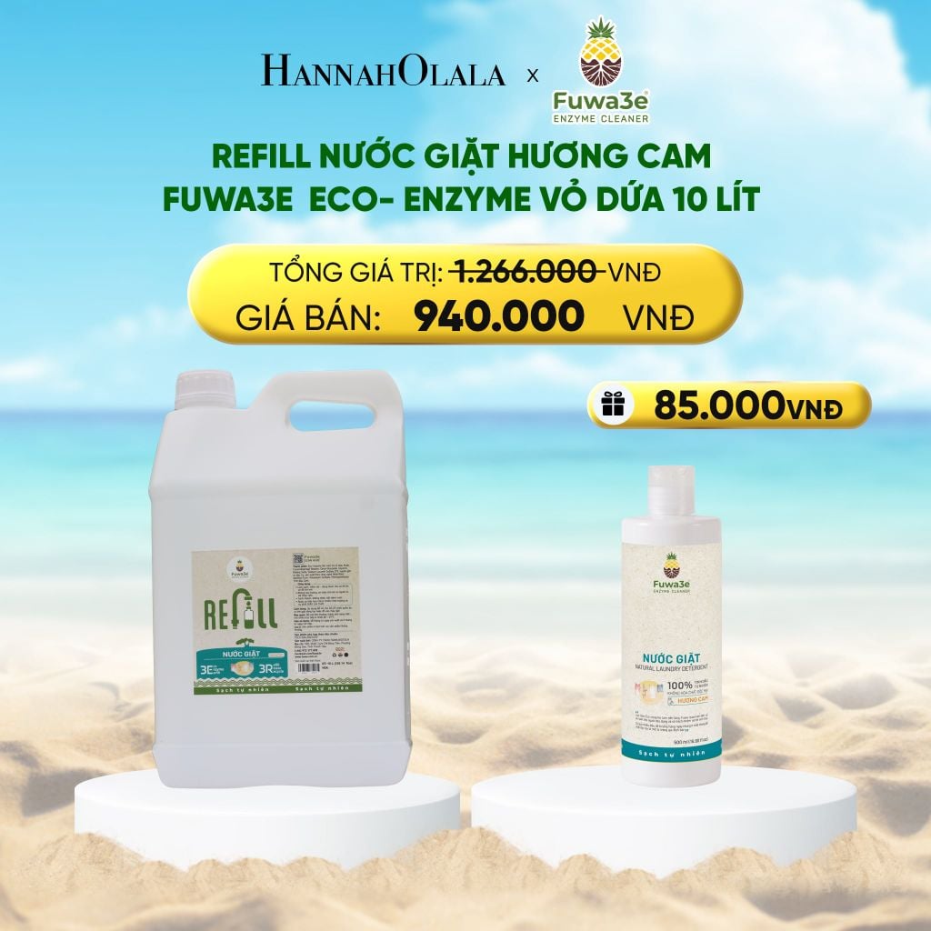  DEAL 13: REFILL NƯỚC GIẶT CAM FUWA3E ECO- ENZYME VỎ DỨA 10 LÍT 