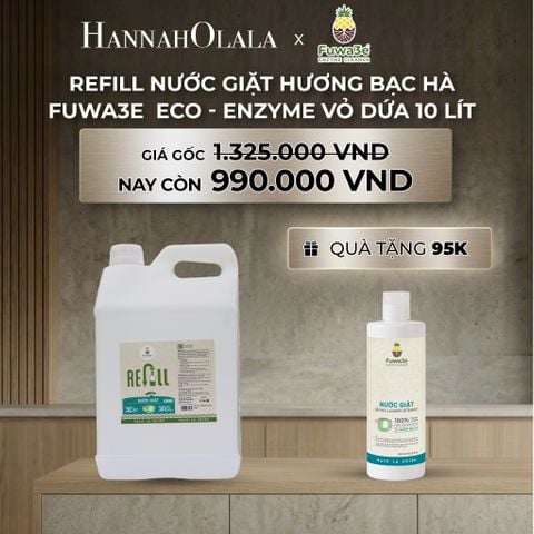  DEAL 14: REFILL NƯỚC GIẶT BẠC HÀ FUWA3E ECO- ENZYME VỎ DỨA 10 LÍT 