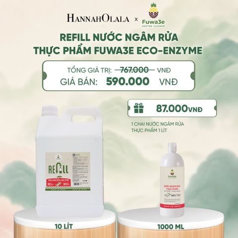  REFILL NƯỚC NGÂM RỬA THỰC PHẨM FUWA3E ECO- ENZYME VỎ DỨA 10 LÍT - DEAL 14 - A1942 