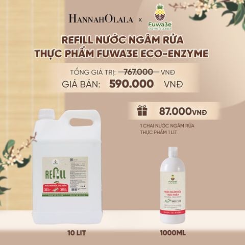  REFILL NƯỚC NGÂM RỬA THỰC PHẨM FUWA3E ECO-ENZYME VỎ DỨA 10 LÍT - DEAL 14 - A2165 