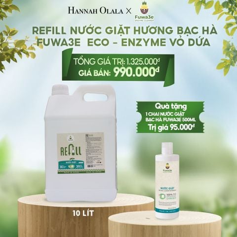  E11_DEAL 14: REFILL NƯỚC GIẶT BẠC HÀ FUWA3E ECO- ENZYME VỎ DỨA 10 LÍT 