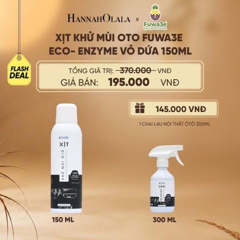  XỊT KHỬ MÙI OTO FUWA3E ECO-ENZYME VỎ DỨA 150ML - DEAL 16 - E37 