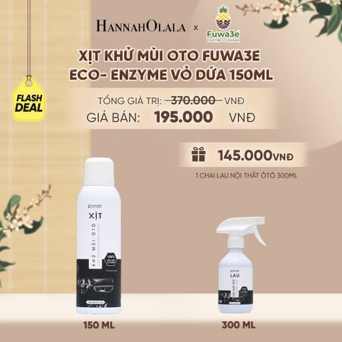  XỊT KHỬ MÙI OTO FUWA3E ECO-ENZYME VỎ DỨA 150ML - DEAL 16 - A2167 