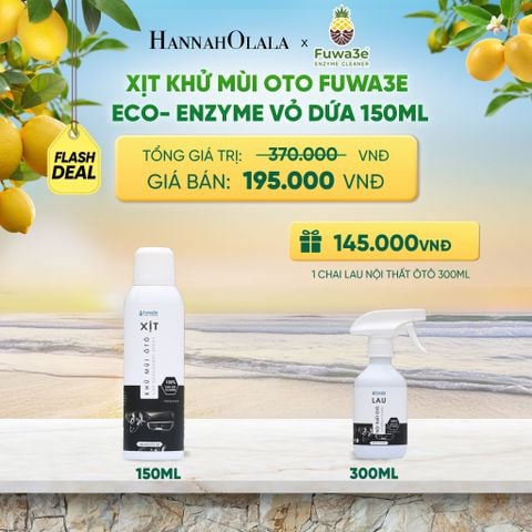  [FLASHDEAL] XỊT KHỬ MÙI OTO FUWA3E ECO- ENZYME VỎ DỨA 150ML - DEAL 16 