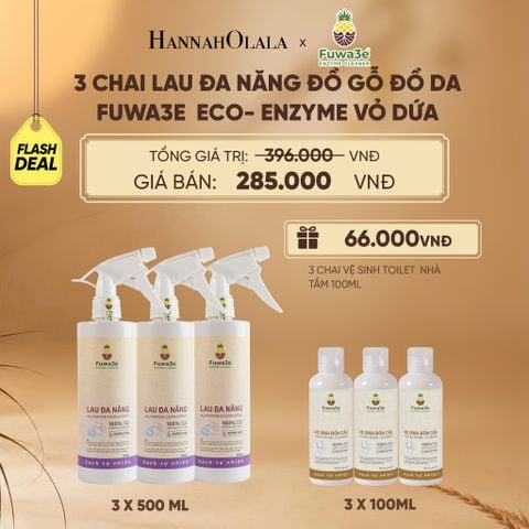  COMBO 3 LAU ĐA NĂNG BẾP ĐỒ GỖ ĐỒ DA FUWA3E ECO-ENZYME VỎ DỨA - DEAL 17 - E27 