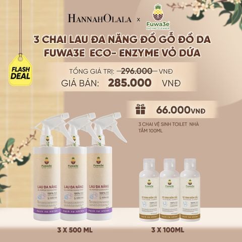  COMBO 3 LAU ĐA NĂNG BẾP ĐỒ GỖ ĐỒ DA FUWA3E ECO-ENZYME VỎ DỨA - DEAL 17 - A2168 