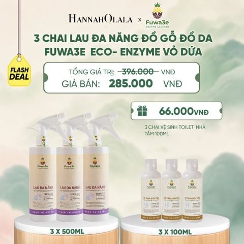  COMBO 3 LAU ĐA NĂNG BẾP ĐỒ GỖ ĐỒ DA FUWA3E ECO- ENZYME VỎ DỨA - DEAL 17 - A1945 