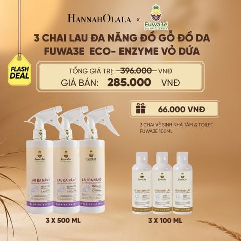  COMBO 3 LAU ĐA NĂNG BẾP ĐỒ GỖ ĐỒ DA FUWA3E ECO-ENZYME VỎ DỨA - DEAL 17 - E38 