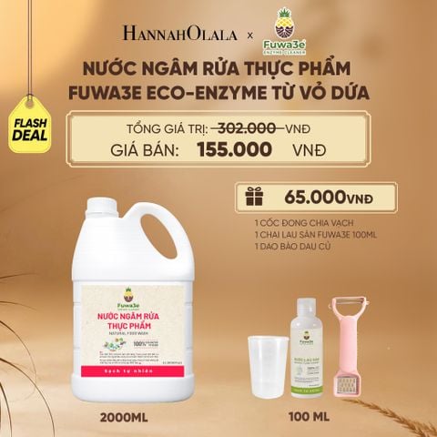  NƯỚC NGÂM RỬA THỰC PHẨM FUWA3E LÀM SẠCH RAU CỦ QUẢ, KHỬ MÙI CÁ THỊT 2L - DEAL 18 - E28 