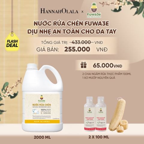  NƯỚC RỬA CHÉN FUWA3E ECO-ENZYME VỎ DỨA AN TOÀN CHO DA TAY 2L - DEAL 19 - A2170 