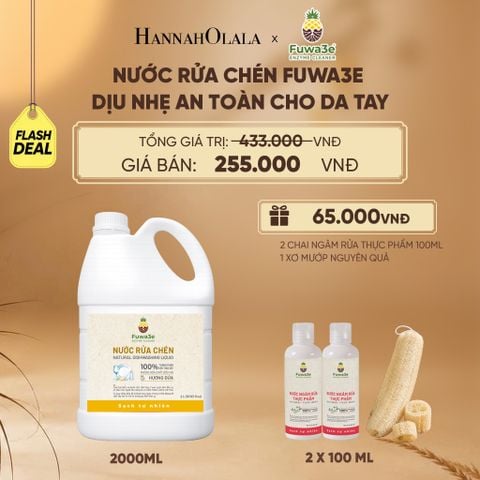  NƯỚC RỬA CHÉN FUWA3E ECO-ENZYME VỎ DỨA AN TOÀN CHO DA TAY 2L - DEAL 19 - E29 
