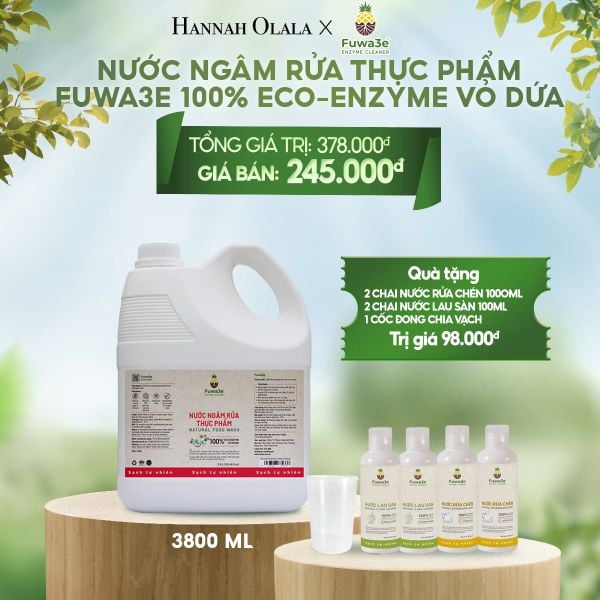  E6_DEAL 1: NƯỚC NGÂM RỬA THỰC PHẨM FUWA3E LÀM SẠCH RAU CỦ QUẢ, KHỬ MÙI CÁ THỊT 3.8L 