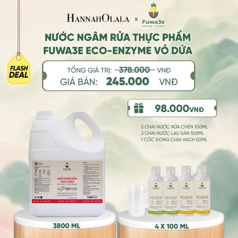  NƯỚC NGÂM RỬA THỰC PHẨM FUWA3E LÀM SẠCH RAU CỦ QUẢ, KHỬ MÙI CÁ THỊT 3.8L - DEAL 1 - A1937 