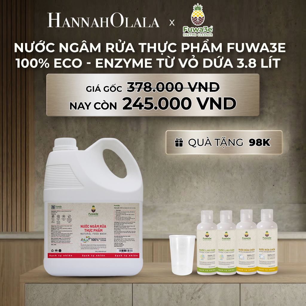  DEAL 1: NƯỚC NGÂM RỬA THỰC PHẨM FUWA3E LÀM SẠCH RAU CỦ QUẢ, KHỬ MÙI CÁ THỊT 3.8L 